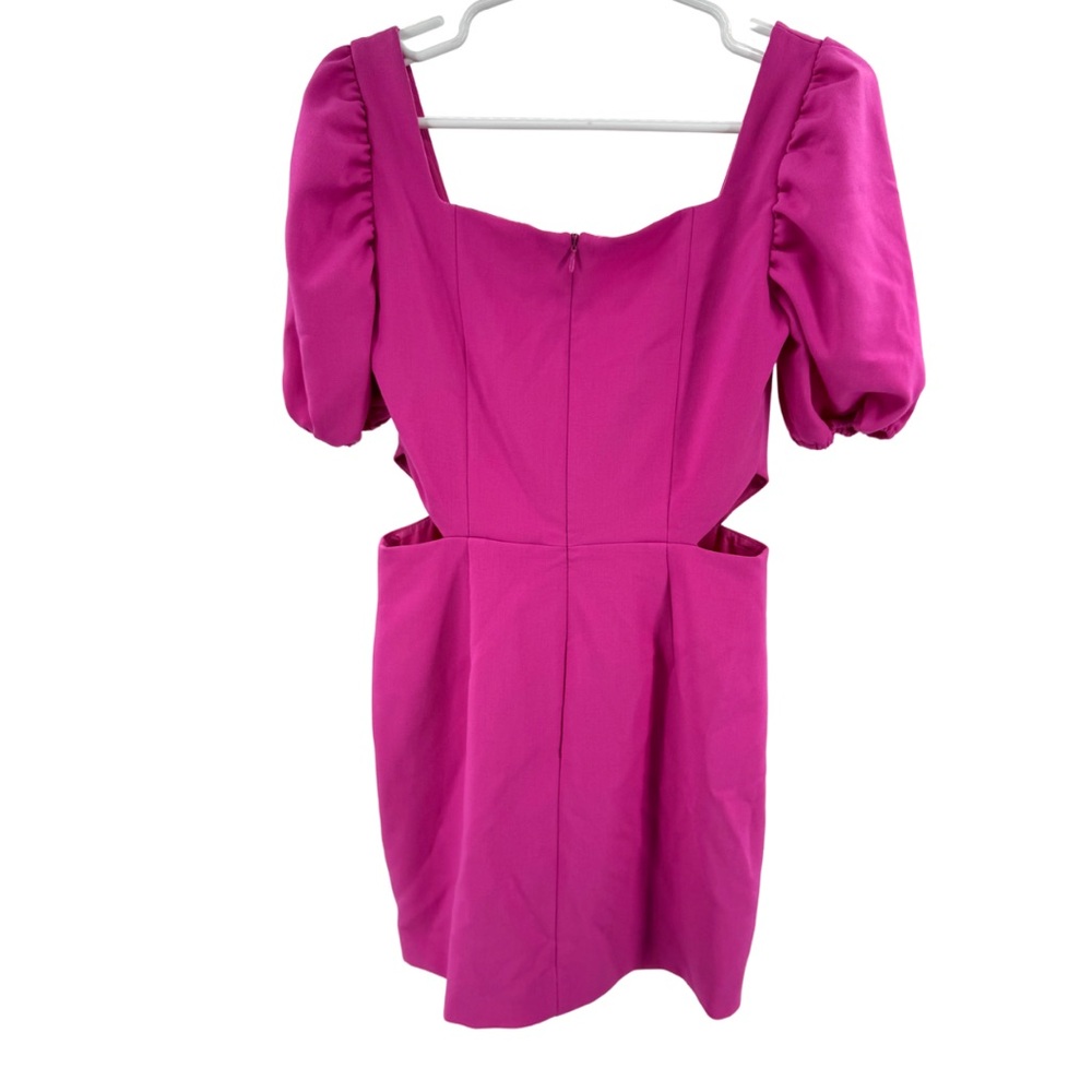 French Connection Fuchsia Puff Sleeve Mini Dress 6 party HOCO wedding event - Picture 2 of 14